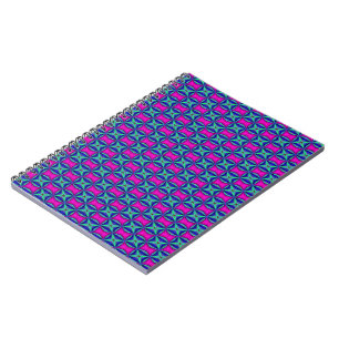 Pink, blue and purple decorative pattern notebook