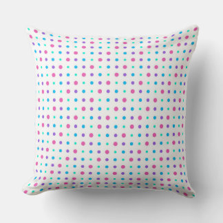 pink blue and purple dots throw pillow