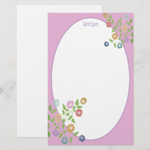 Pink Blue And Purple Floral Accented Stationery