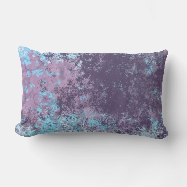 pink blue and purple   lumbar pillow (Front)