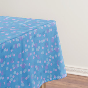 pink blue and purple polka dot clusters tablecloth