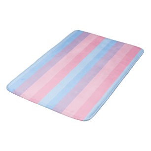 pink, blue and purple stripes bath mat