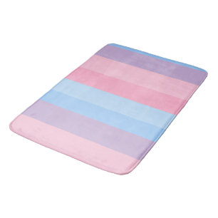 pink, blue and purple stripes bath mat