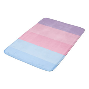 pink, blue and purple stripes bath mat