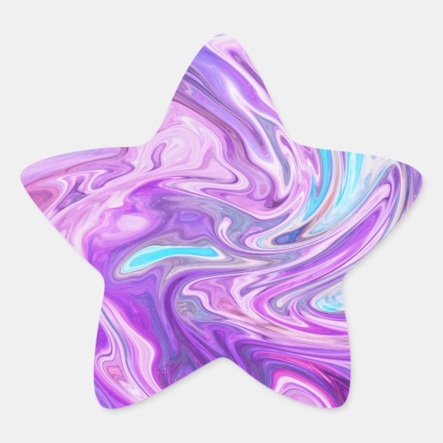 pink blue and purple swirls stickers (Front)