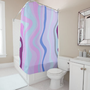 Pink, Blue and Purple Wavy Stripes