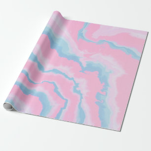 PINK BLUE AND WHITE ABSTRACT ART WRAPPING PAPER
