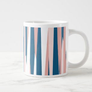 Pink Blue and White Abstract Large Coffee Mug