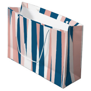 Pink Blue and White Abstract Large Gift Bag
