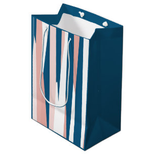 Pink Blue and White Abstract Medium Gift Bag