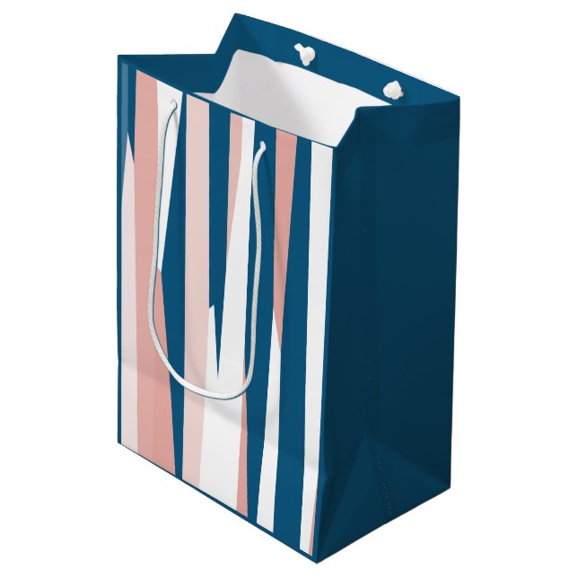 Pink Blue and White Abstract  Medium Gift Bag (Front Angled)