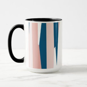 Pink Blue and White Abstract Mug