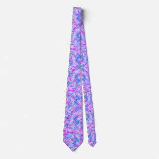 Pink Blue and White Abstract Tie