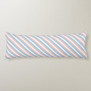 Pink, Blue and White Diagonal Stripe Body Pillow