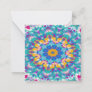 Pink, Blue and Yellow Mandala  Card