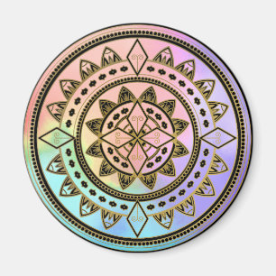 Pink-Blue-Aqua-Purple Mandala Magnet