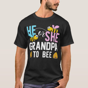 Pink Blue Baby Shower Gender Reveal Party Grandpa T-Shirt