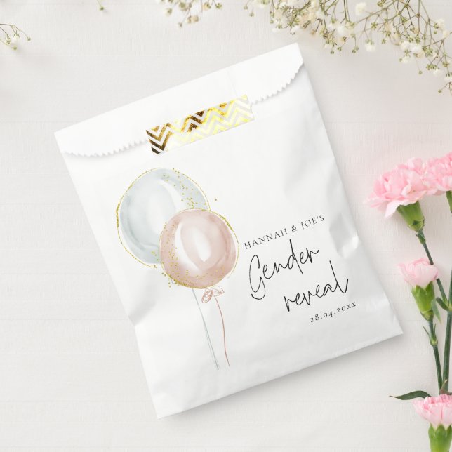 Pink & Blue Balloon Gender Reveal Team Boy Favour Bag (Sealed)