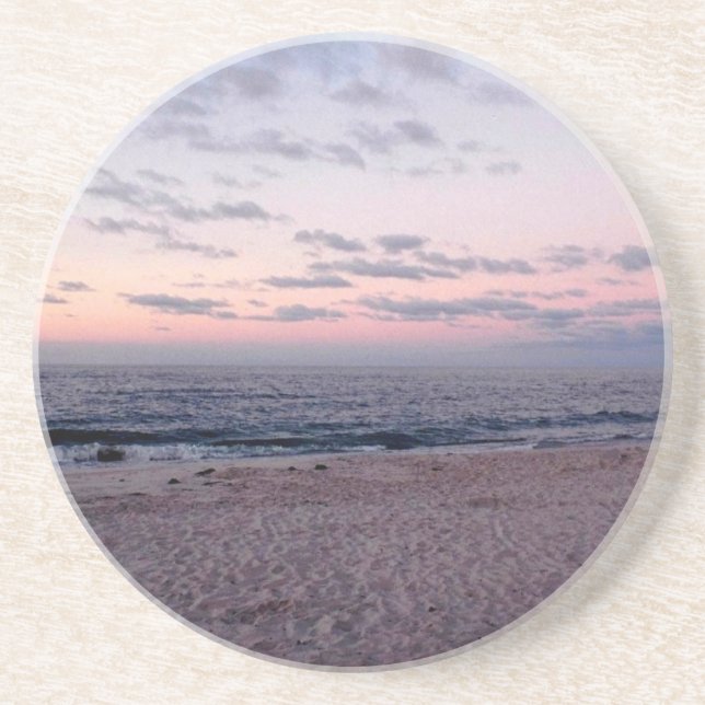 'Pink & Blue Beach at Dawn' Coaster (Front)