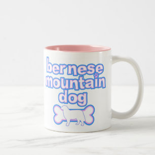 Pink & Blue Bernese Mountain Dog Two-Tone Coffee Mug