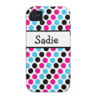Pink, Blue, & Black Polka Dots with Name Plate
