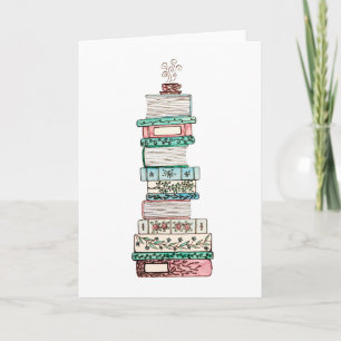 Pink & Blue Bookstack Card