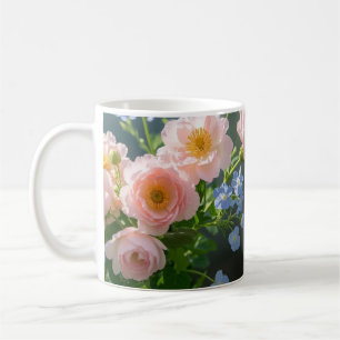 Pink Blue delicate flowers  Coffee Mug