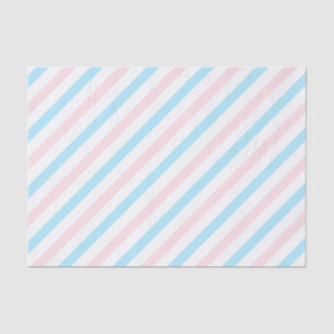 Pink Blue Diagonal Stripes Gender Reveal Tissue Paper