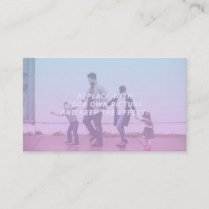 Pink & Blue Faded Gradient Effect Customizable Business Card