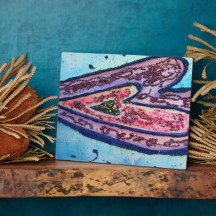 Pink Blue Faith Glitter Hearts Art Print Plaques