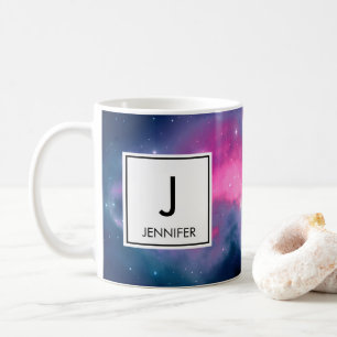 Pink & Blue Galaxy Nebula & Stars Abstract Coffee Mug