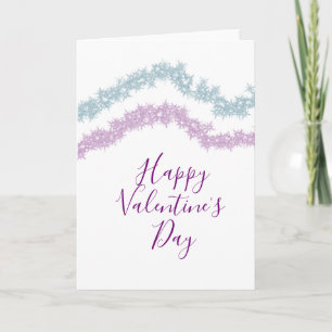  pink blue glitter sparkle happy Valentine's day n Card