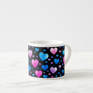 Pink & Blue Glowing Hearts  Espresso Cup
