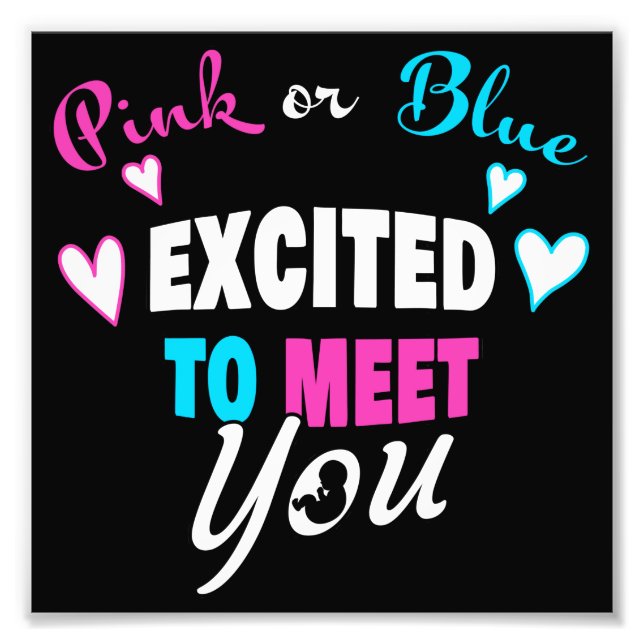 Pink Blue GOD Gave Us You Christian Gender Reveal  Photo Print (Front)