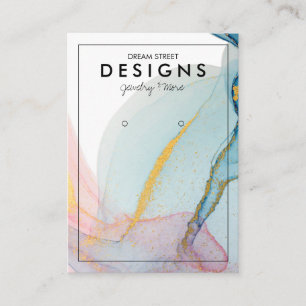 Pink Blue Gold Trendy Earring Display Card