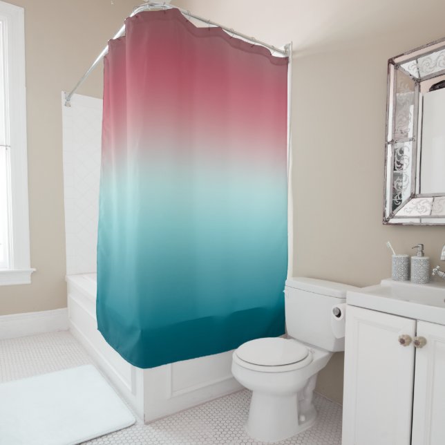 Pink & Blue Gradient Dusty Rose Aqua & Teal Ombre (In Situ)