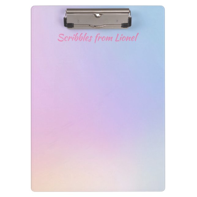 pink, blue, gradient, pastel, feminine, girly, "fo clipboard (Front)