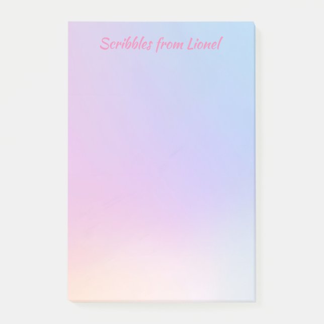 pink, blue, gradient, pastel, feminine, girly, "fo post-it notes (Front)