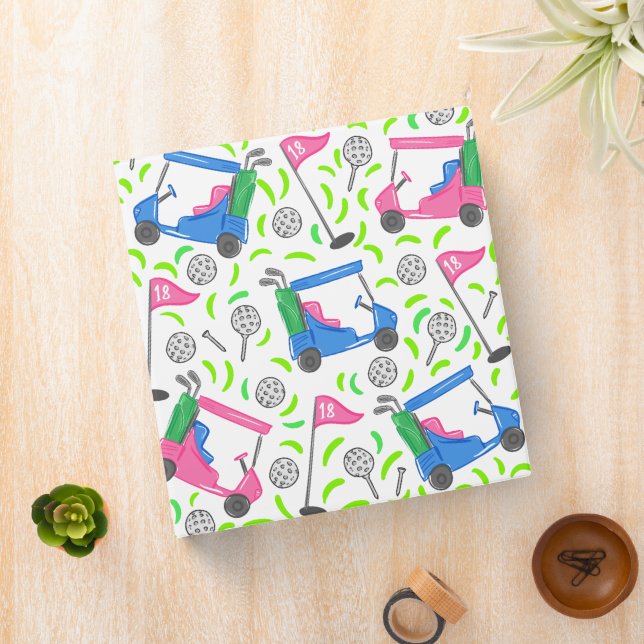 Pink Blue Green Golf Binder (In Situ)