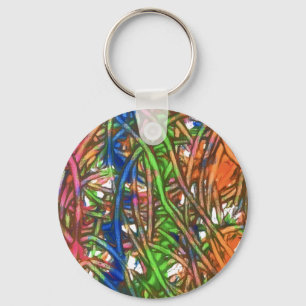 Pink, Blue, Green, Orange, Marble Artwork Keychain