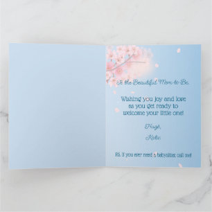 Pink Blue Green Pregnant Mom-to-Be Baby Shower Card