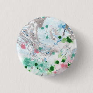 Pink Blue Green White Colours Template Modern 1 Inch Round Button