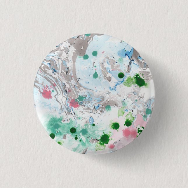 Pink Blue Green White Colours Template Modern 1 Inch Round Button (Front)
