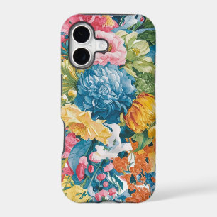 Pink Blue Green Yellow Orange Flower Art Pattern