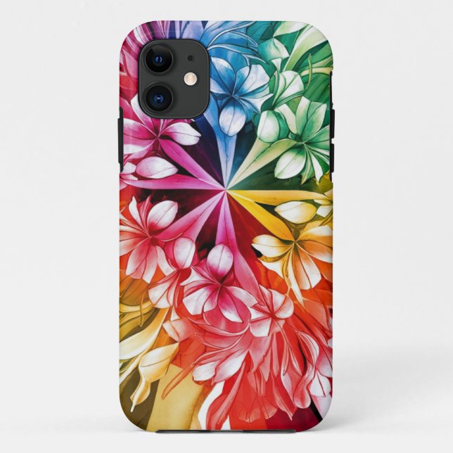 Pink Blue Green Yellow Orange Flower Art Pattern Case-Mate iPhone Case (Back)
