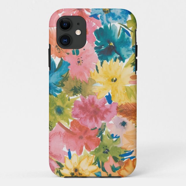Pink Blue Green Yellow Orange Flower Art Pattern Case-Mate iPhone Case (Back)