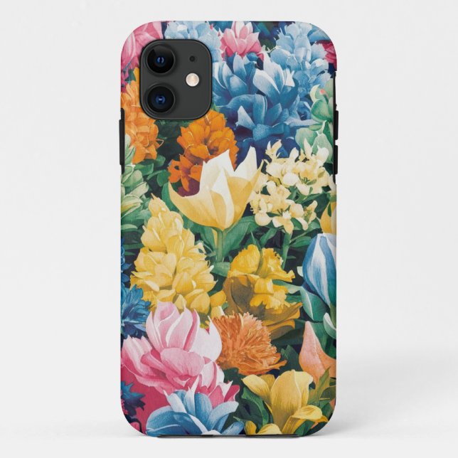 Pink Blue Green Yellow Orange Flower Art Pattern Case-Mate iPhone Case (Back)