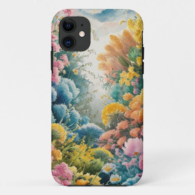 Pink Blue Green Yellow Orange Flower Art Pattern Case-Mate iPhone Case (Back)