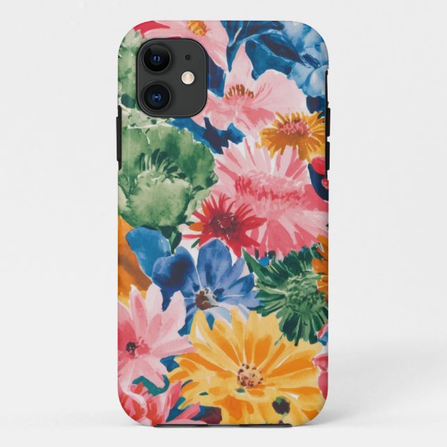 Pink Blue Green Yellow Orange Flower Art Pattern Case-Mate iPhone Case (Back)
