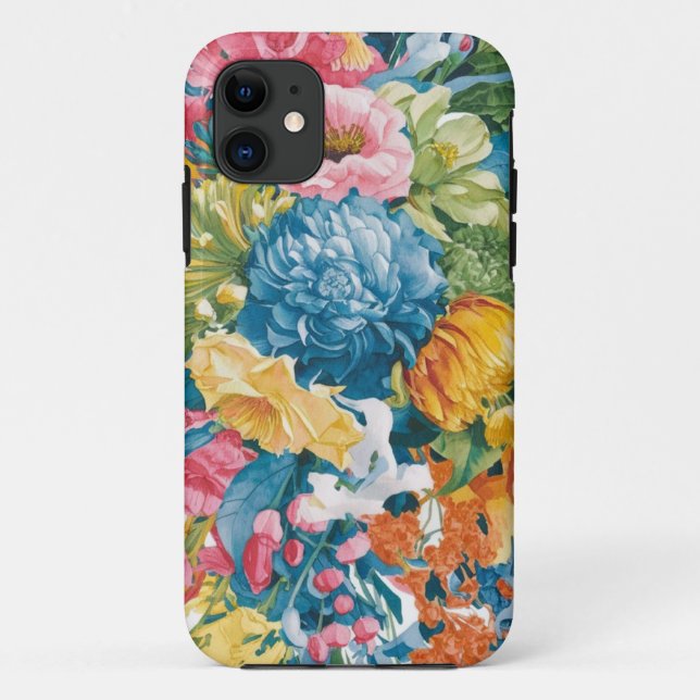 Pink Blue Green Yellow Orange Flower Art Pattern Case-Mate iPhone Case (Back)